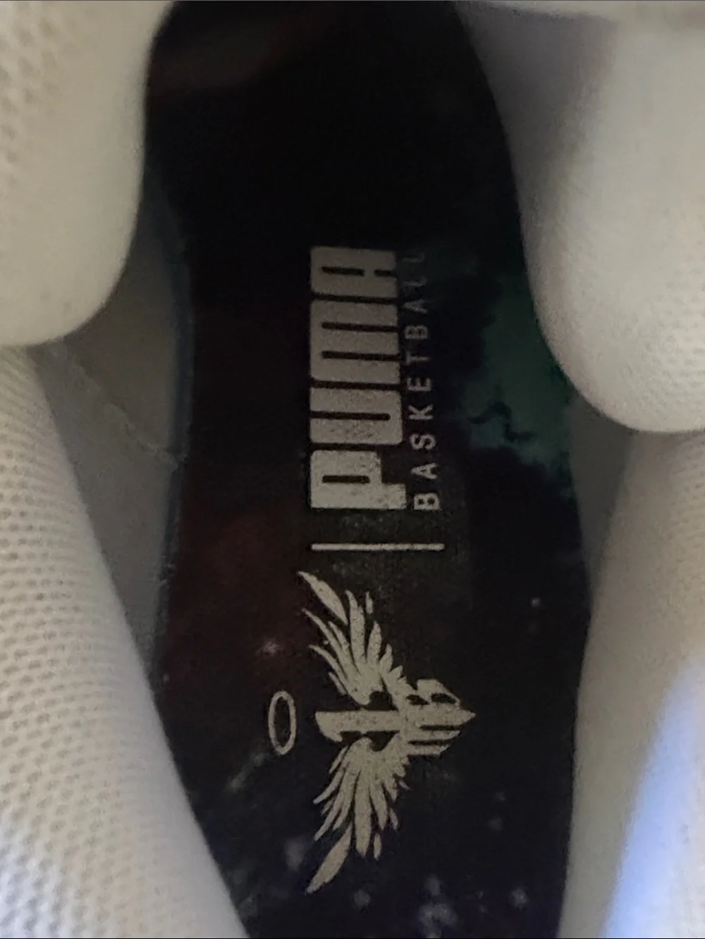 Puma Melo Kids White Lace-Up Basketball Shoes
